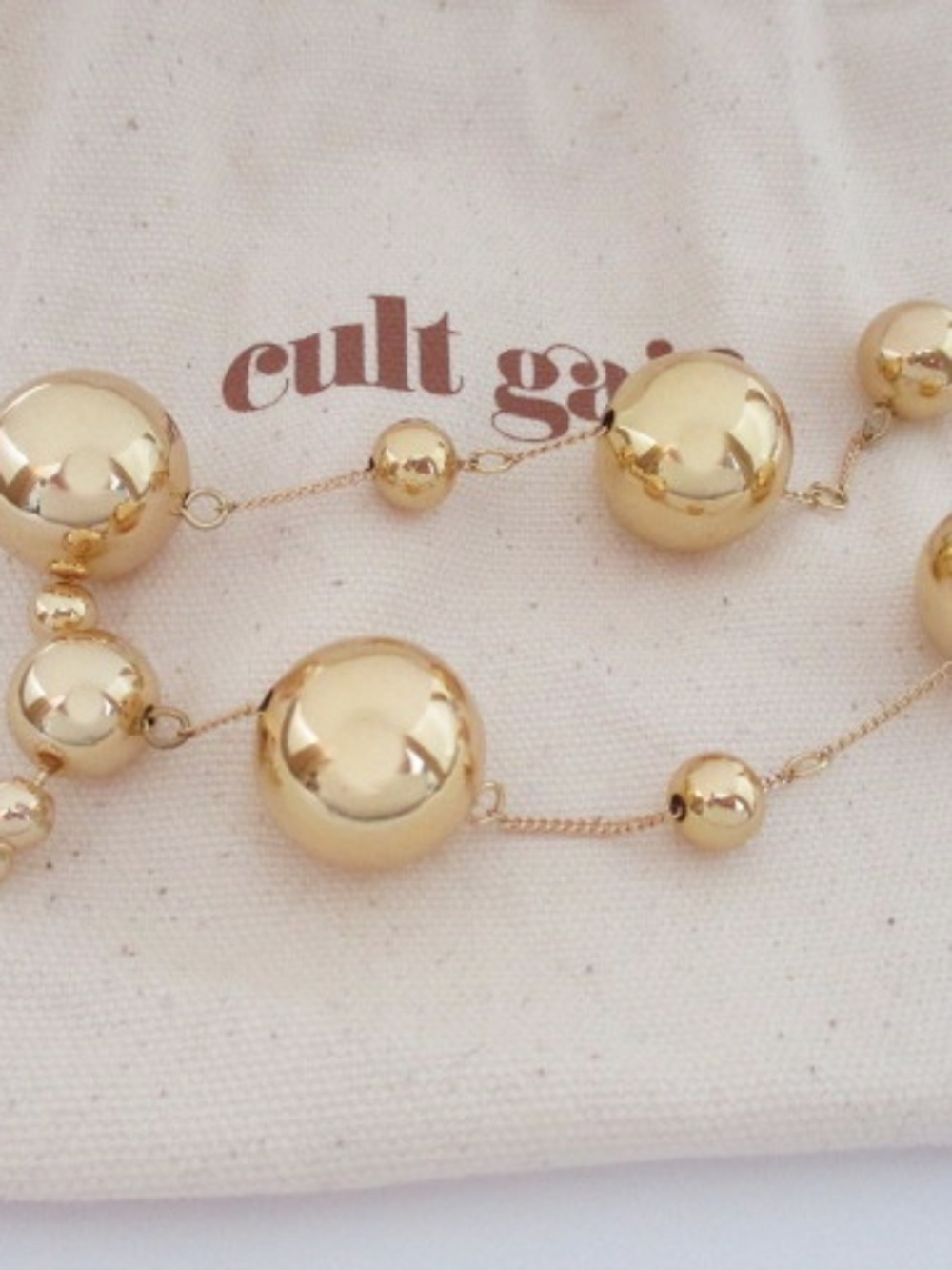 CULT GAIA - Bead Drop Earrings Gold Tone